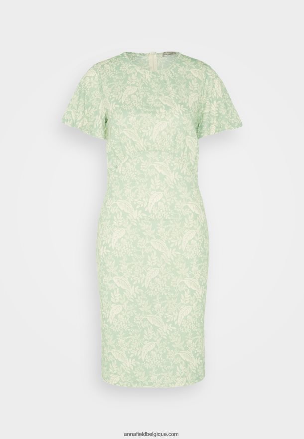femmes robe en jersey vert/vert clair Anna FieldNHH26B149