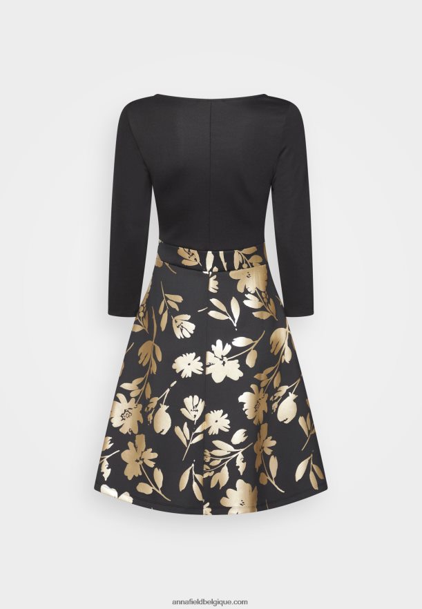 femmes robe jersey or noir Anna FieldNHH26B186