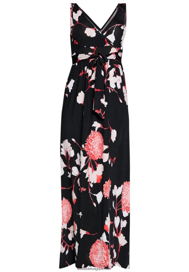 femmes robe longue noir/rose Anna FieldNHH26B143