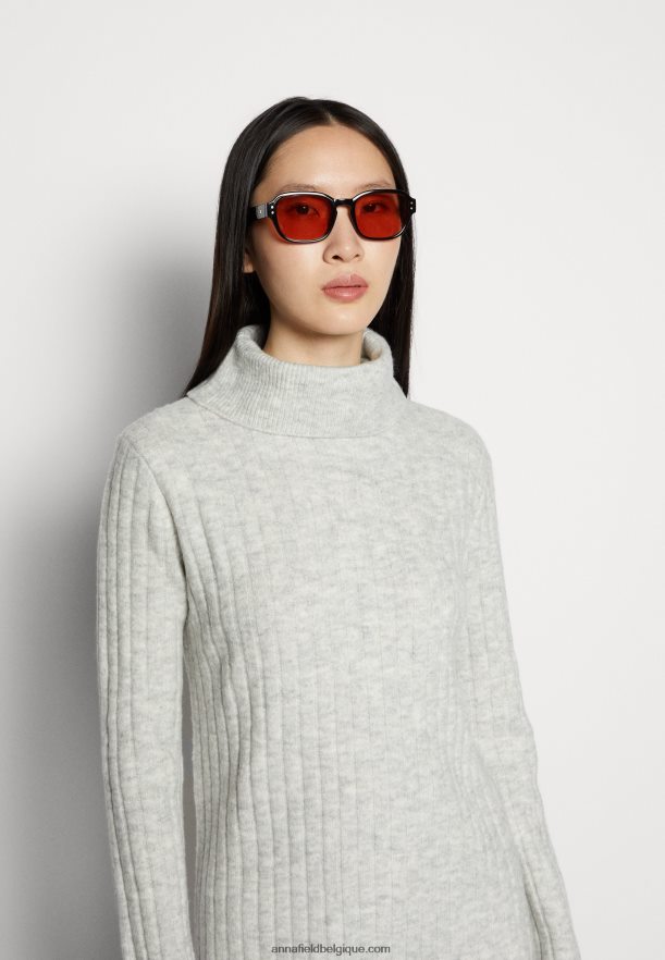 femmes robe pull gris clair chiné Anna FieldNHH26B213