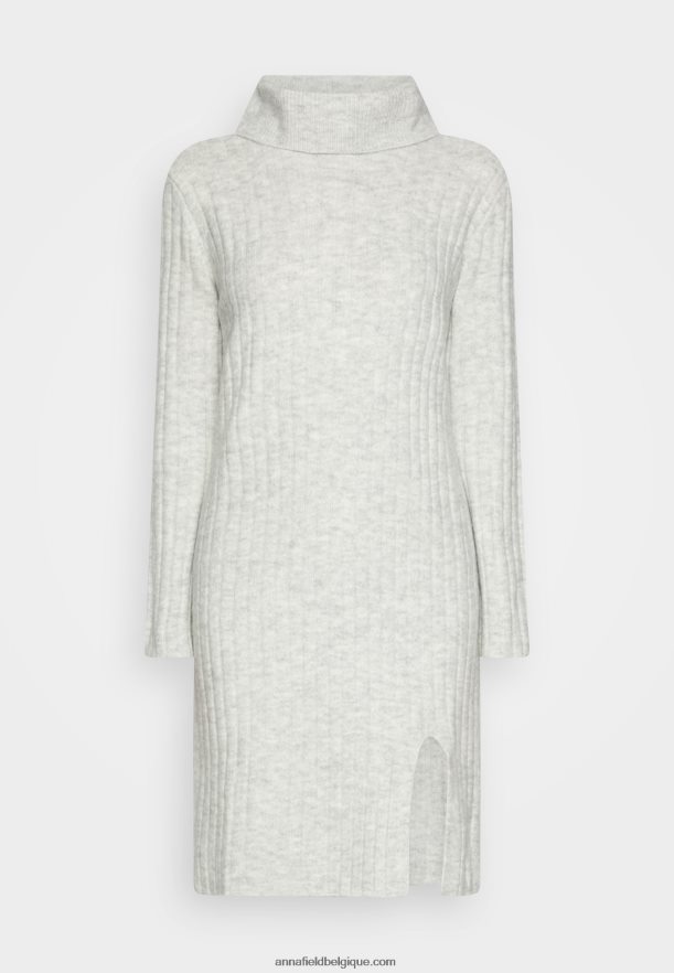 femmes robe pull gris clair chiné Anna FieldNHH26B213
