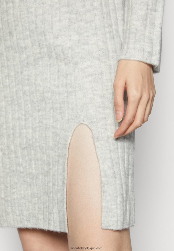 femmes robe pull gris clair chiné Anna FieldNHH26B213