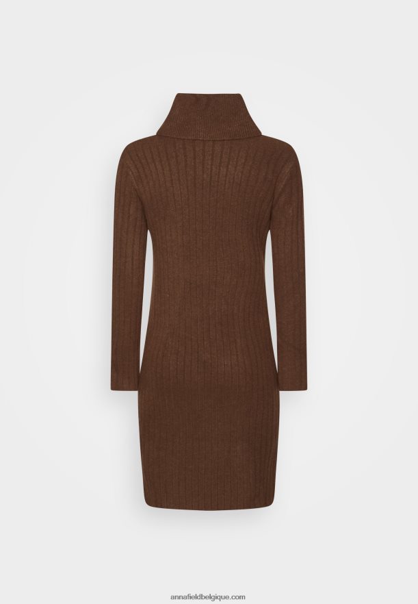 femmes robe pull marron foncé Anna FieldNHH26B210