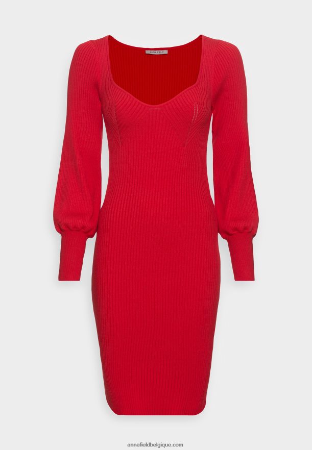 femmes robe pull rouge Anna FieldNHH26B194