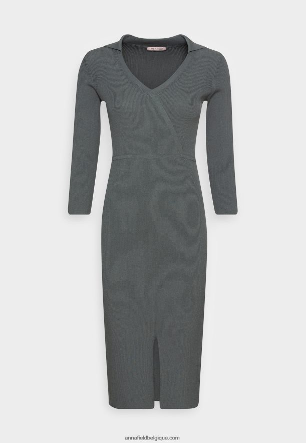 femmes robe pull verte Anna FieldNHH26B233