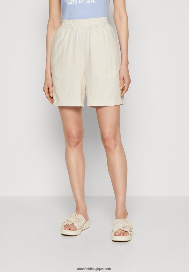femmes short en mélange de lin beige Anna FieldNHH26B857