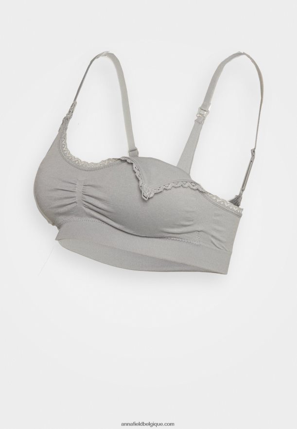 femmes Lot de 2 soutiens-gorge de maternité sans couture bustier gris/noir Anna FieldNHH26B952