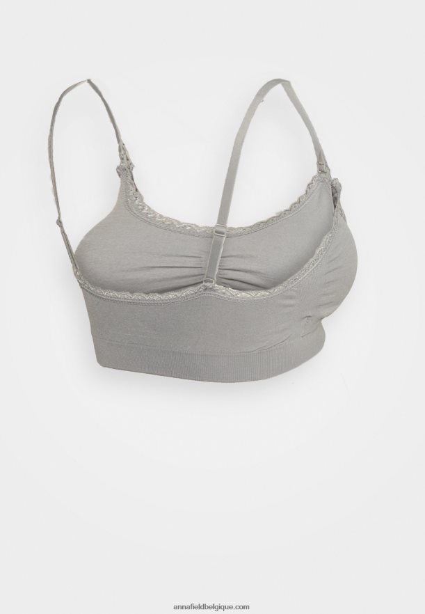 femmes Lot de 2 soutiens-gorge de maternité sans couture bustier gris/noir Anna FieldNHH26B952