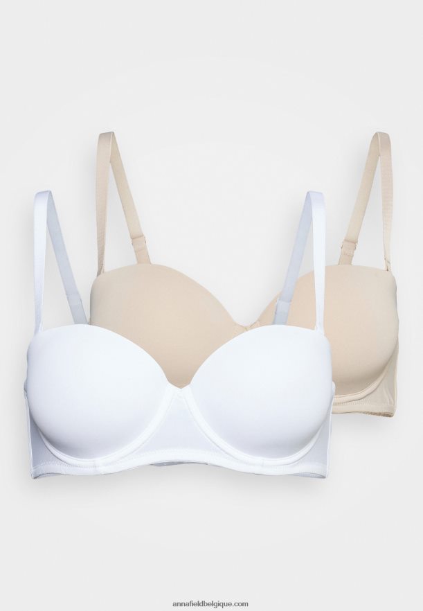 femmes Lot de 2 soutiens-gorge sans bretelles multipositions blanc/nude Anna FieldNHH26B925