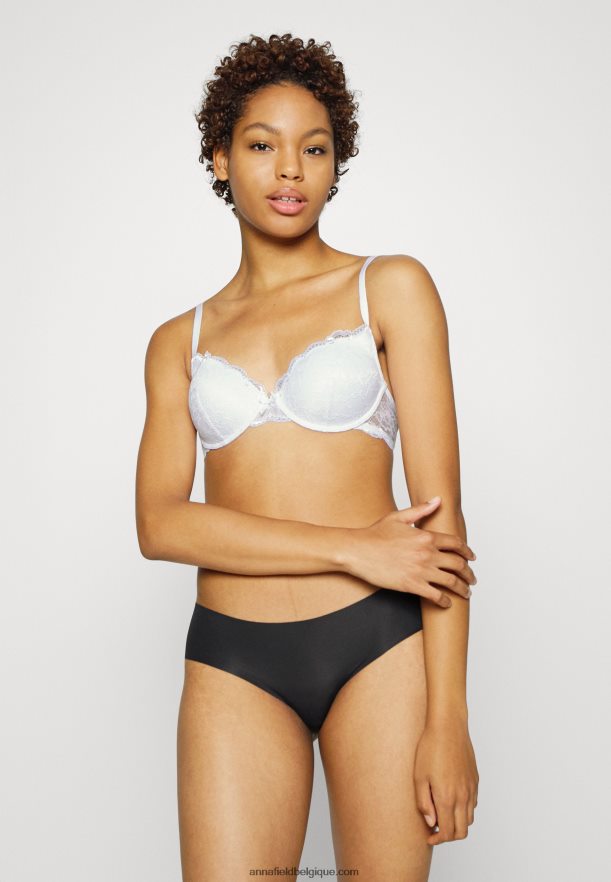 femmes Lot de 2 soutiens-gorge t-shirt en dentelle soutien-gorge à armatures blanc/noir Anna FieldNHH26B943