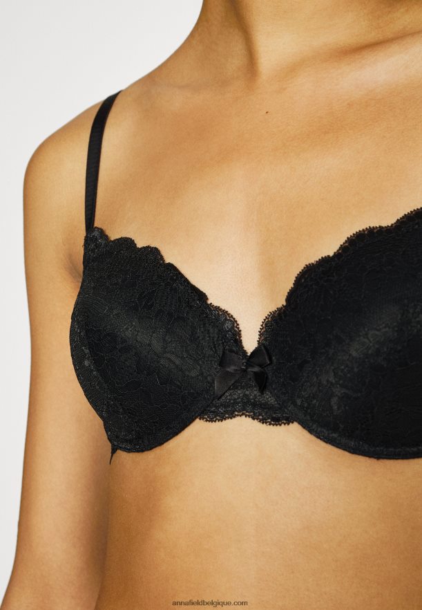 femmes Lot de 2 soutiens-gorge t-shirt en dentelle soutien-gorge à armatures blanc/noir Anna FieldNHH26B943