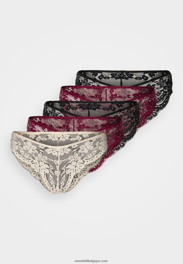 femmes Lot de 5 slips noir/rouge/nude Anna FieldNHH26B994