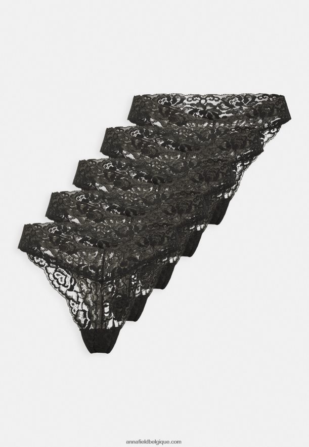 femmes Lot de 5 strings noirs Anna FieldNHH26B1003