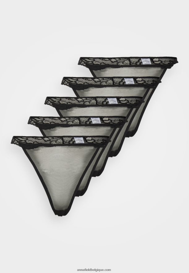 femmes Lot de 5 strings noirs Anna FieldNHH26B1004