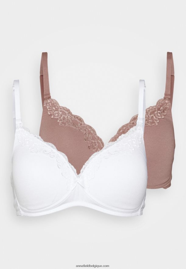 femmes coquelicot soutien-gorge d'allaitement 2pp soutien-gorge triangle rose/blanc Anna FieldNHH26B918