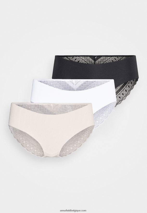 femmes slip court frolice 3pp noir/nude/blanc Anna FieldNHH26B992