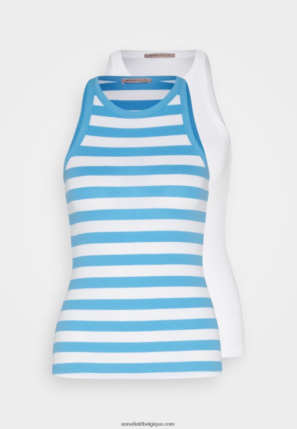 femmes Lot de 2 hauts bleu/blanc/blanc Anna FieldNHH26B449