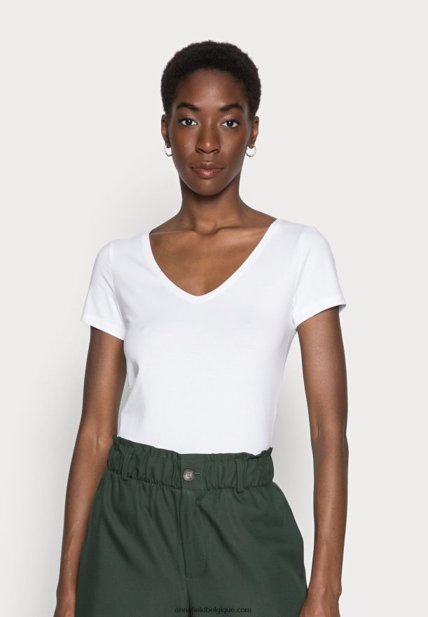 femmes Lot de 2 t-shirts basiques blanc/noir Anna FieldNHH26B300