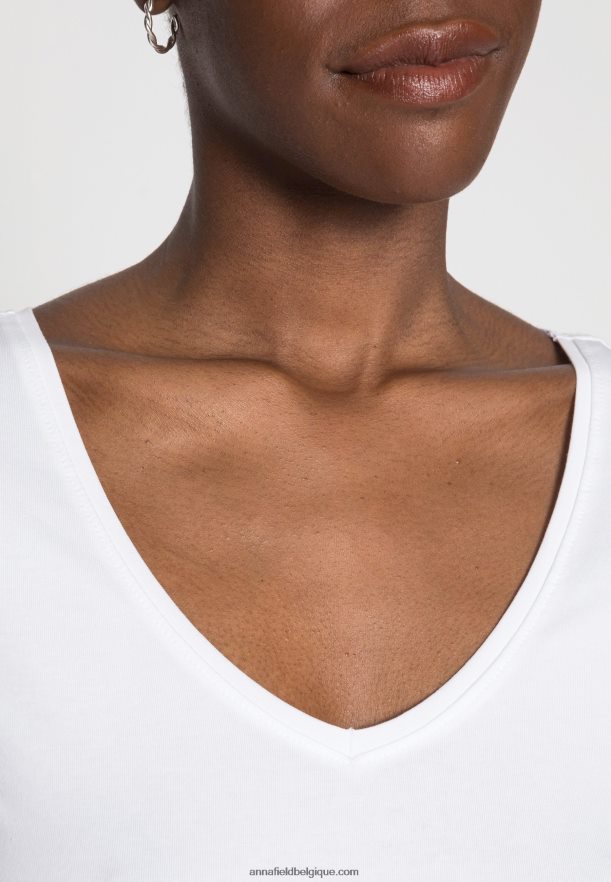 femmes Lot de 2 t-shirts basiques blanc/noir Anna FieldNHH26B300