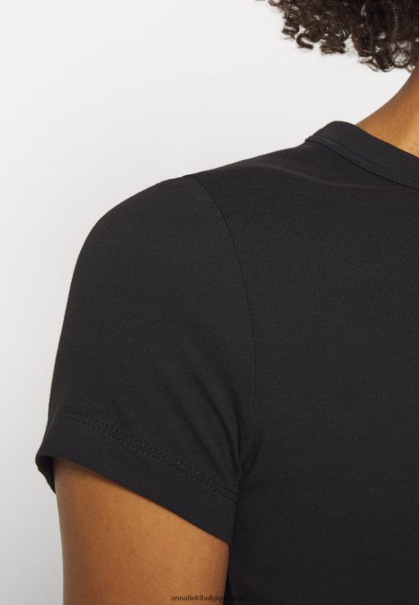 femmes Lot de 2 t-shirts basiques blanc/noir Anna FieldNHH26B316