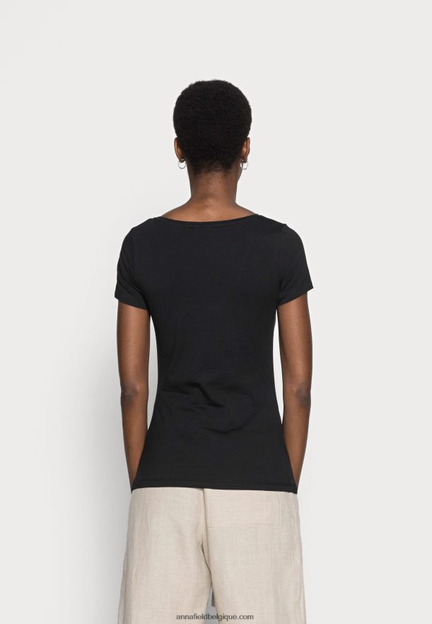 femmes Lot de 2 t-shirts basiques noir Anna FieldNHH26B354