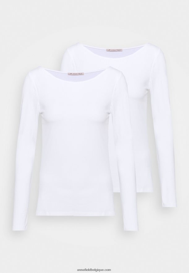 femmes Lot de 2 tops manches longues blanc Anna FieldNHH26B518