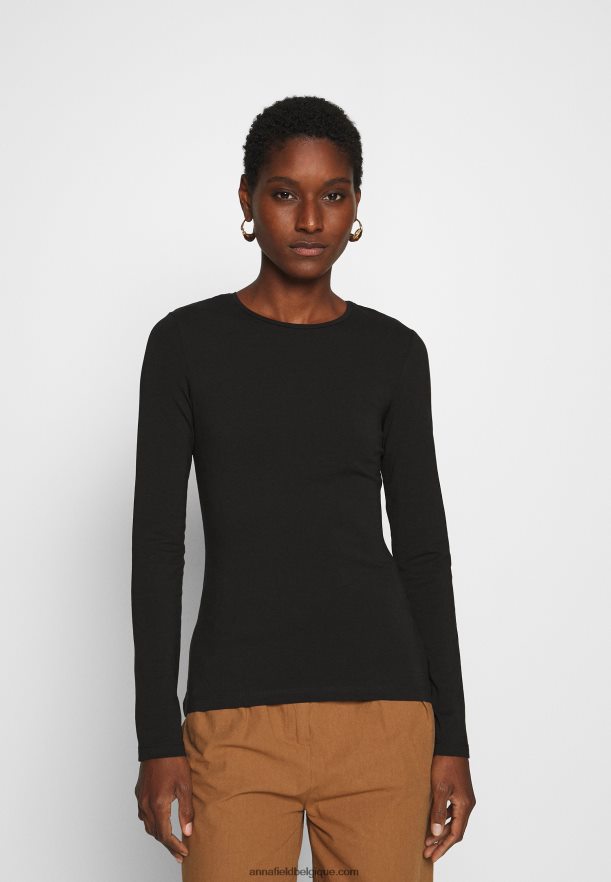 femmes Lot de 2 tops manches longues blanc/noir Anna FieldNHH26B515