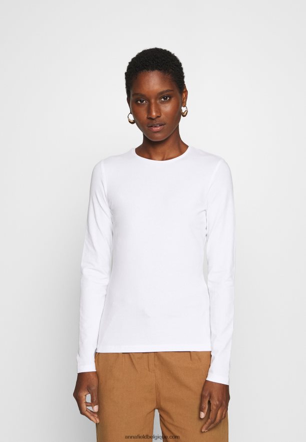 femmes Lot de 2 tops manches longues blanc/noir Anna FieldNHH26B515