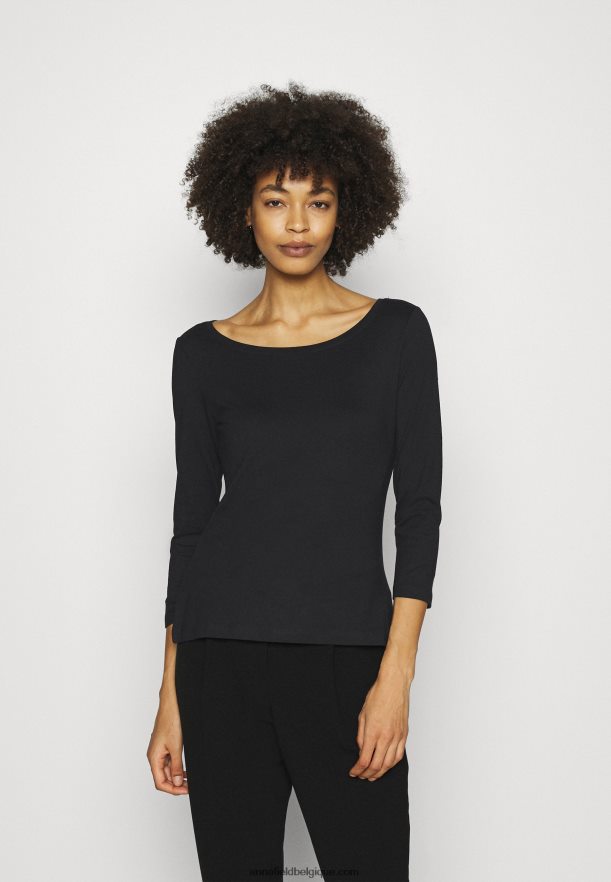 femmes Lot de 2 tops manches longues blanc/noir Anna FieldNHH26B519