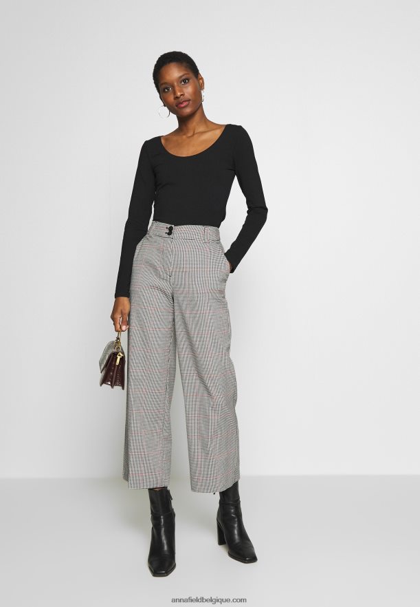 femmes Lot de 2 tops manches longues noir/blanc Anna FieldNHH26B513