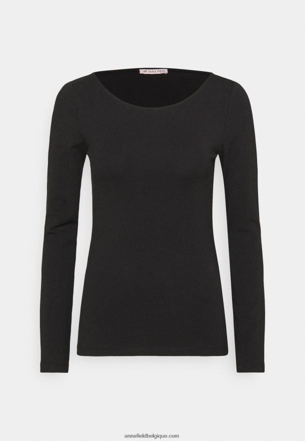 femmes Lot de 2 tops manches longues noir/gris chiné Anna FieldNHH26B525