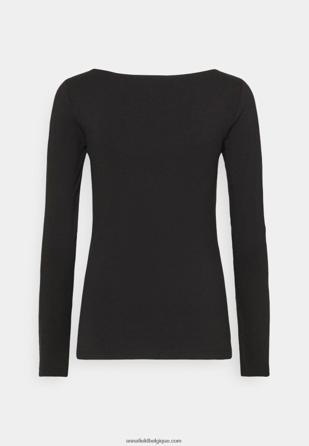 femmes Lot de 2 tops manches longues noir/gris chiné Anna FieldNHH26B525