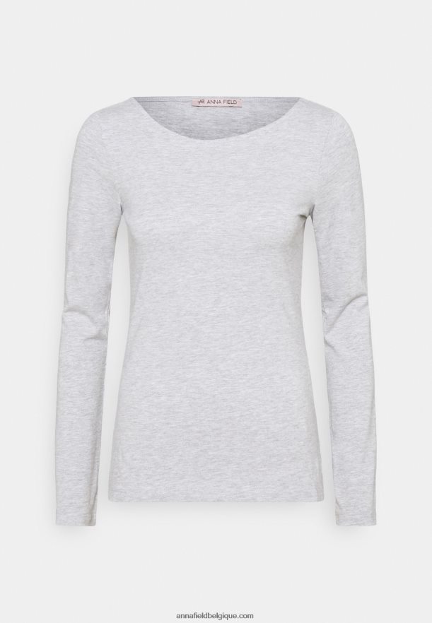 femmes Lot de 2 tops manches longues noir/gris chiné Anna FieldNHH26B525