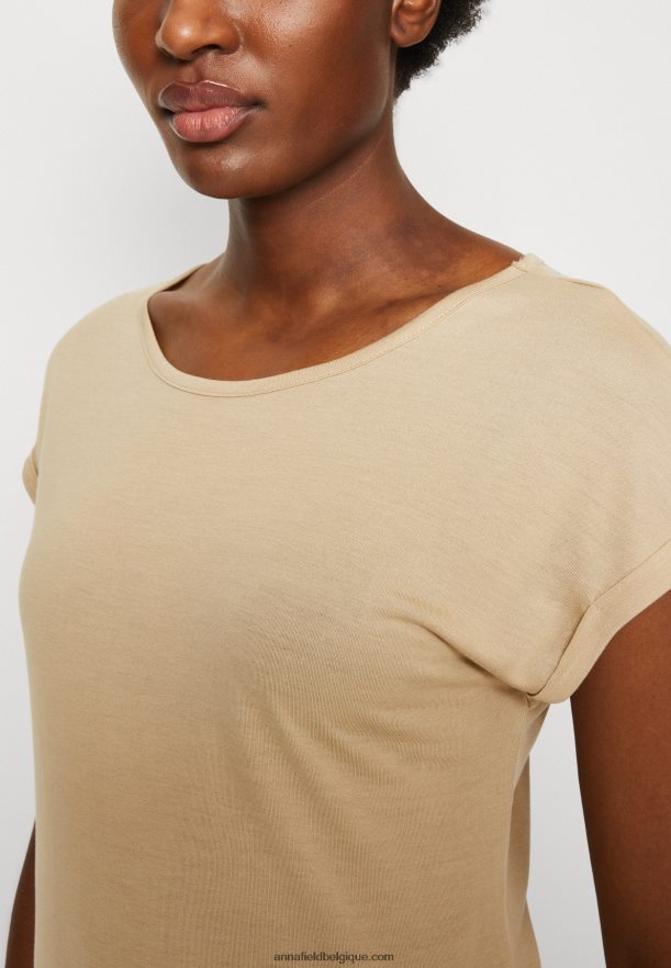 femmes Lot de 3 t-shirts basiques beige/blanc cassé/rouge Anna FieldNHH26B301