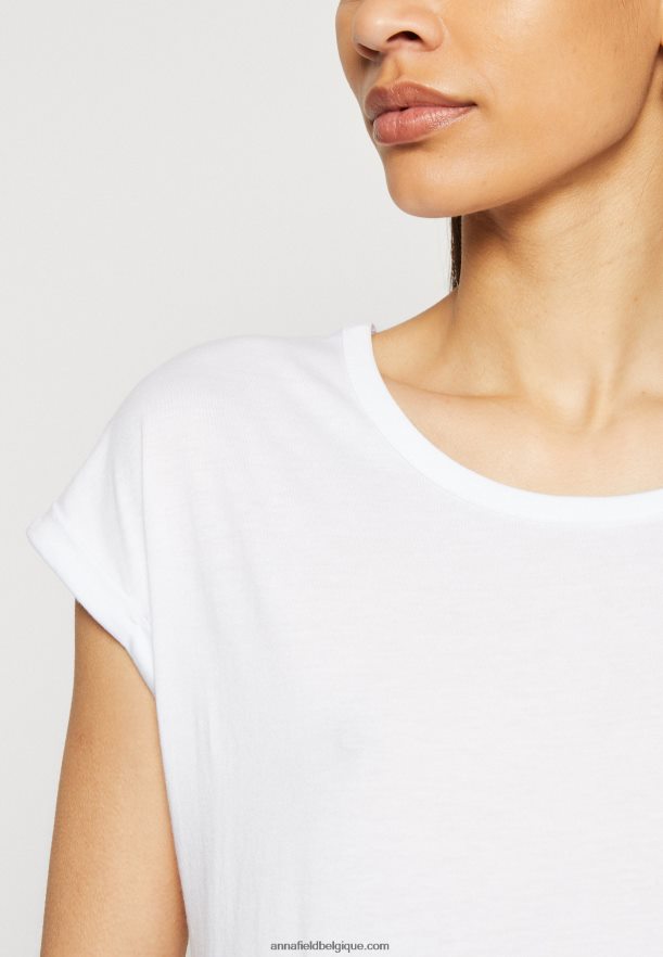 femmes Lot de 3 t-shirts basiques blanc/gris clair chiné Anna FieldNHH26B344