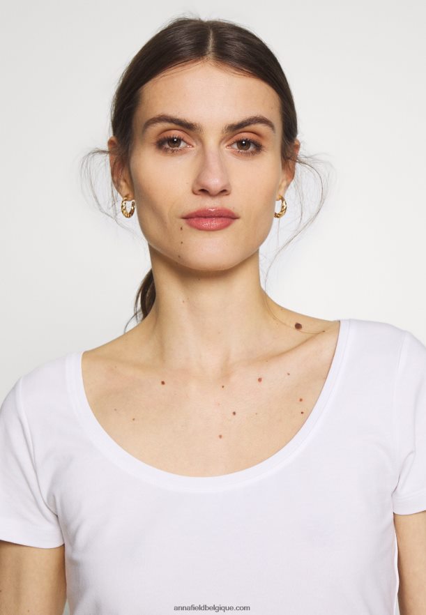 femmes Lot de 3 t-shirts basiques blanc/marine/gris clair chiné Anna FieldNHH26B271