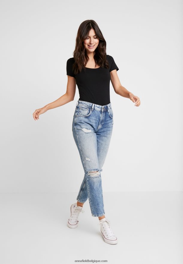 femmes Lot de 3 t-shirts basiques blanc/noir/gris foncé Anna FieldNHH26B312