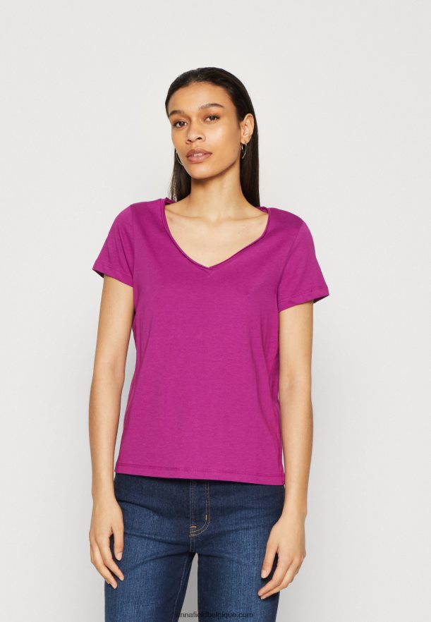 femmes Lot de 3 t-shirts basiques jaune foncé/violet/blanc Anna FieldNHH26B255