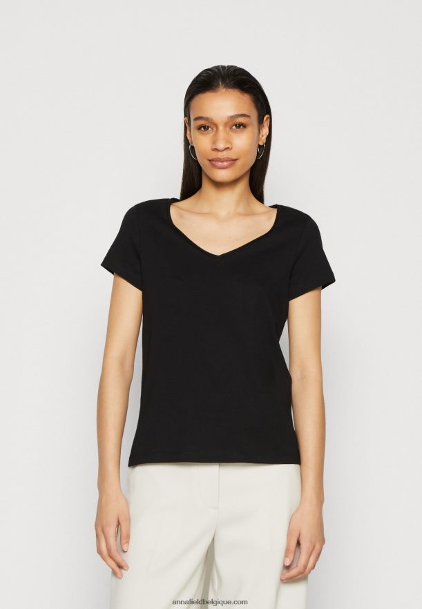 femmes Lot de 3 t-shirts basiques noir/blanc/gris clair chiné Anna FieldNHH26B284