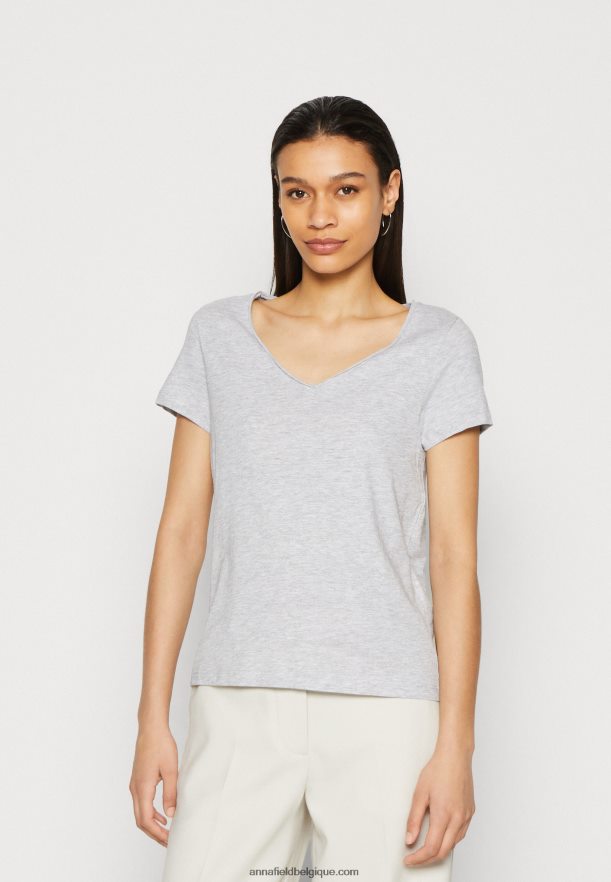 femmes Lot de 3 t-shirts basiques noir/blanc/gris clair chiné Anna FieldNHH26B284