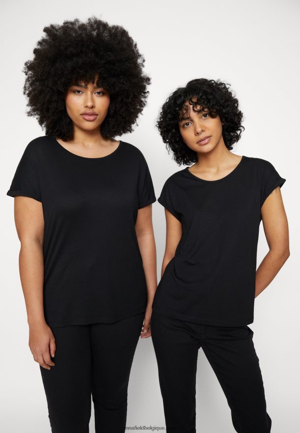 femmes Lot de 3 t-shirts imprimés bleu clair/blanc/noir Anna FieldNHH26B263