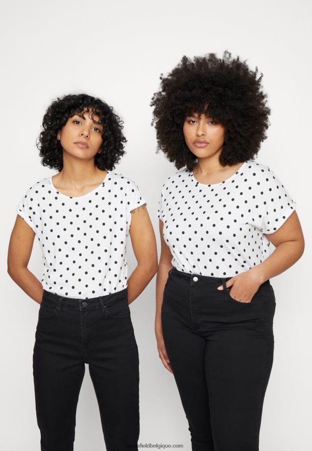 femmes Lot de 3 t-shirts imprimés bleu clair/blanc/noir Anna FieldNHH26B263