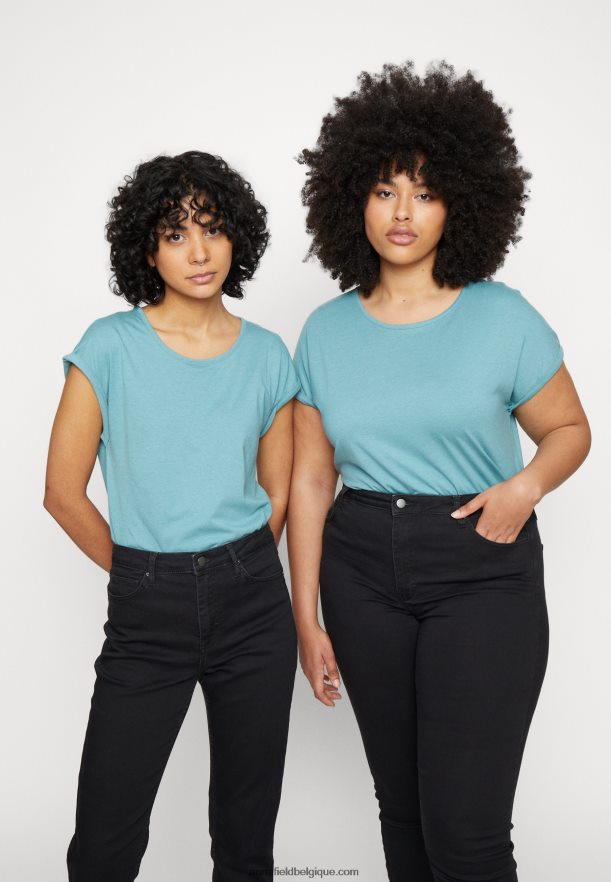 femmes Lot de 3 t-shirts imprimés bleu clair/blanc/noir Anna FieldNHH26B263