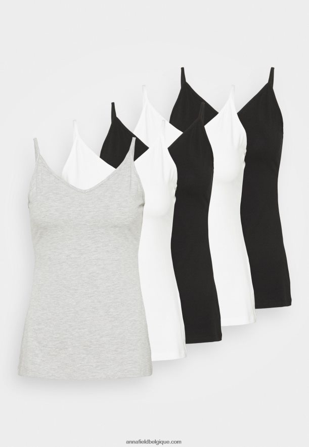 femmes Lot de 5 tops noir/blanc/gris clair chiné Anna FieldNHH26B481