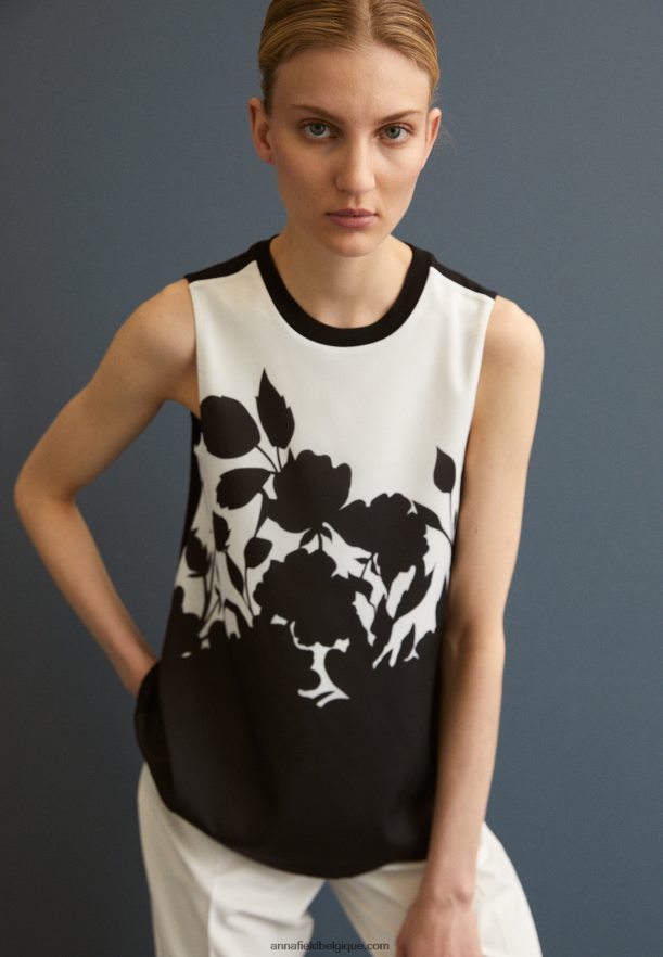 femmes chemisier noir/blanc Anna FieldNHH26B504