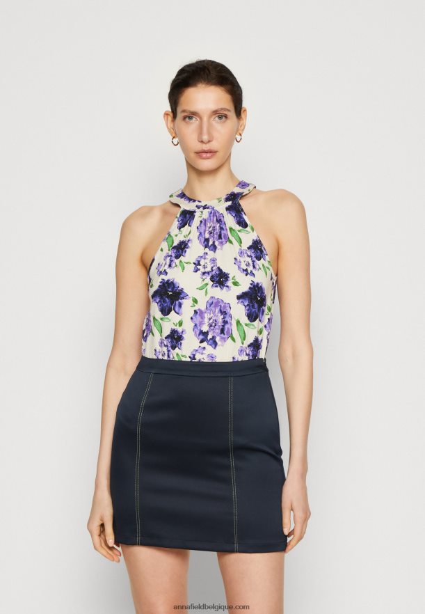 femmes haut blanc/bleu Anna FieldNHH26B422
