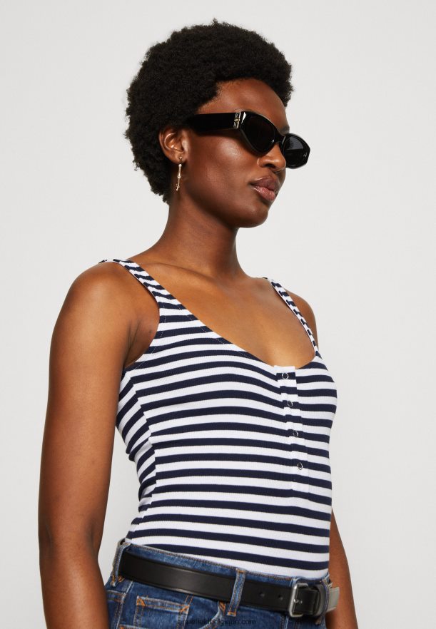 femmes haut blanc/bleu Anna FieldNHH26B467