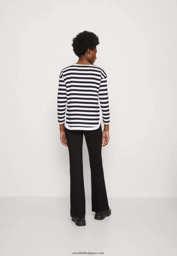 femmes haut à manches longues blanc/noir Anna FieldNHH26B585