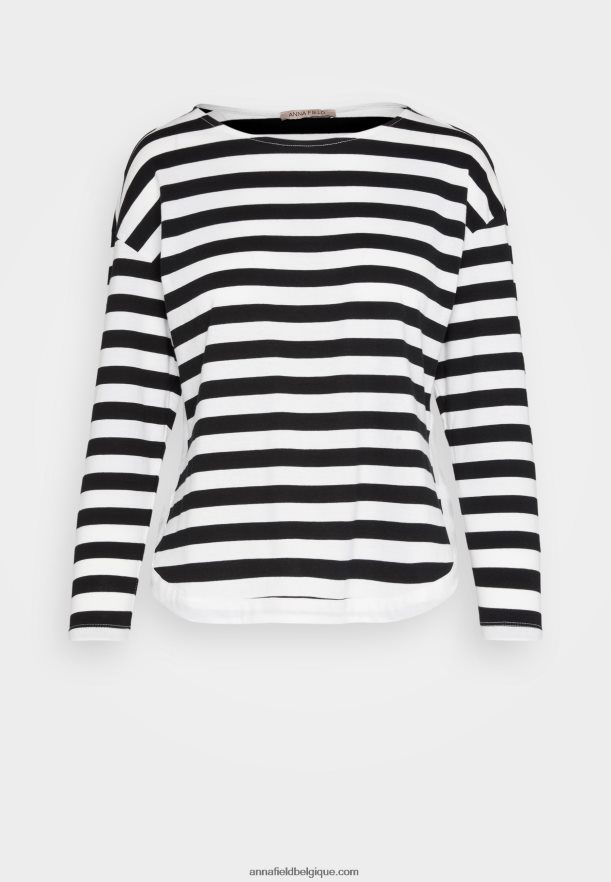 femmes haut à manches longues blanc/noir Anna FieldNHH26B585