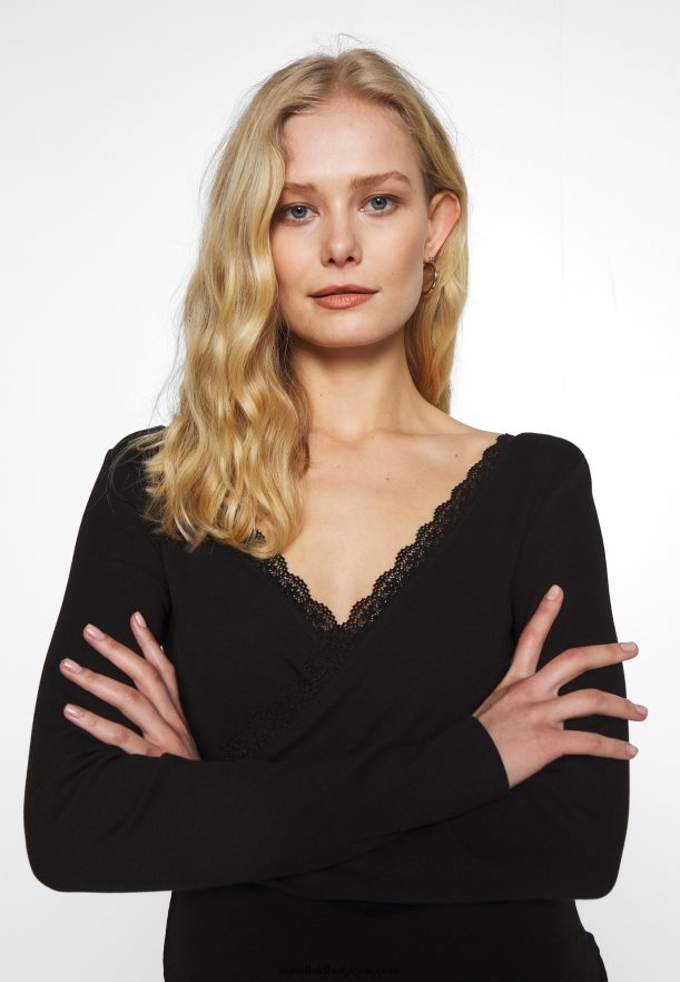 femmes haut à manches longues noir Anna FieldNHH26B516